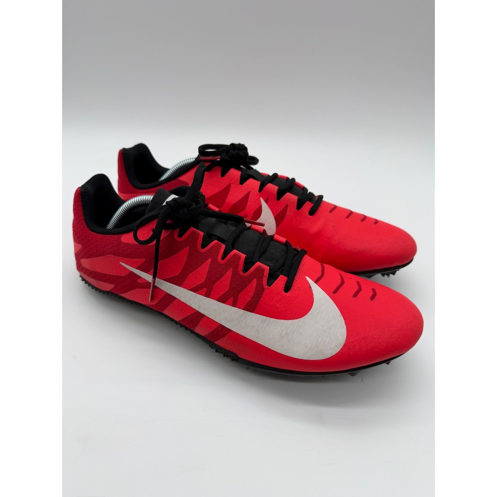 Nike Zoom Rival S 9 Men's Laser Crimson Track Field Sprint Spikes Shoes Size 12